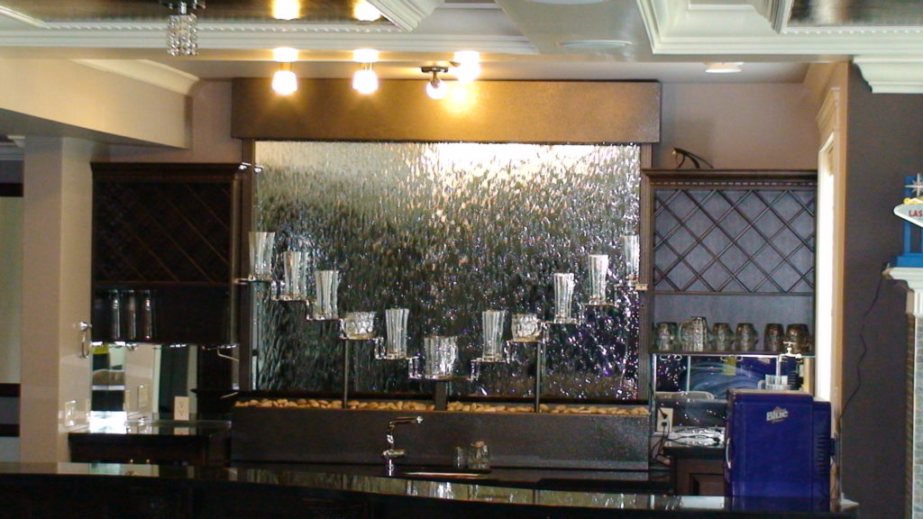 bar indoor waterfall display rack