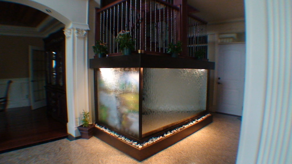 custom framed indoor waterfall fountain led light