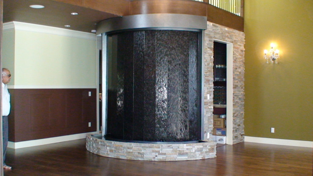 indoor curved waterfall stainless steel frame
