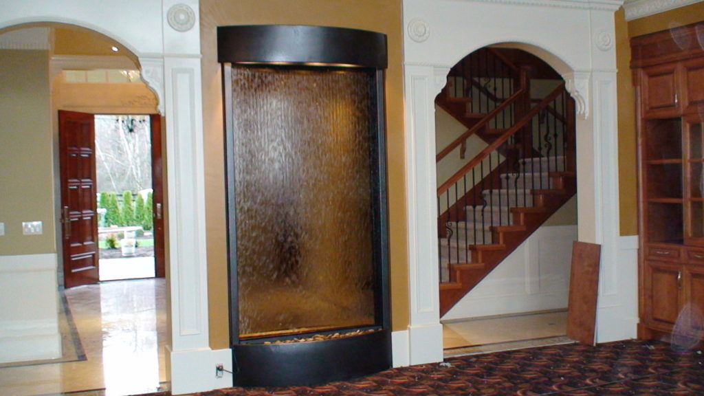 indoor waterfall fountain rounded trim
