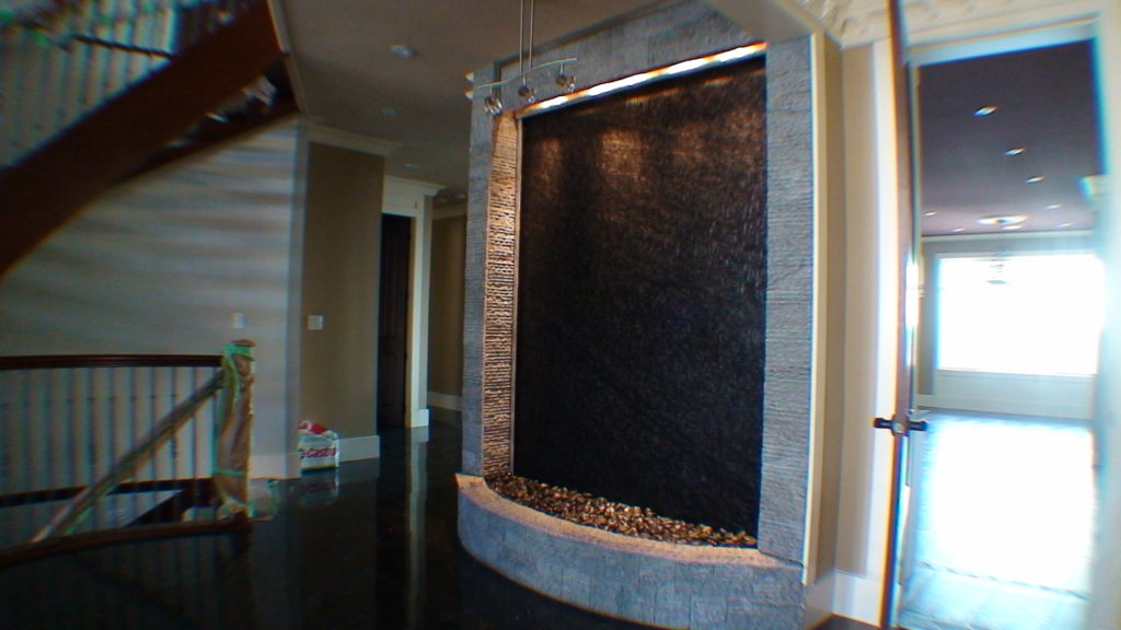 slate stone marble indoor waterfall wall fountain custom built