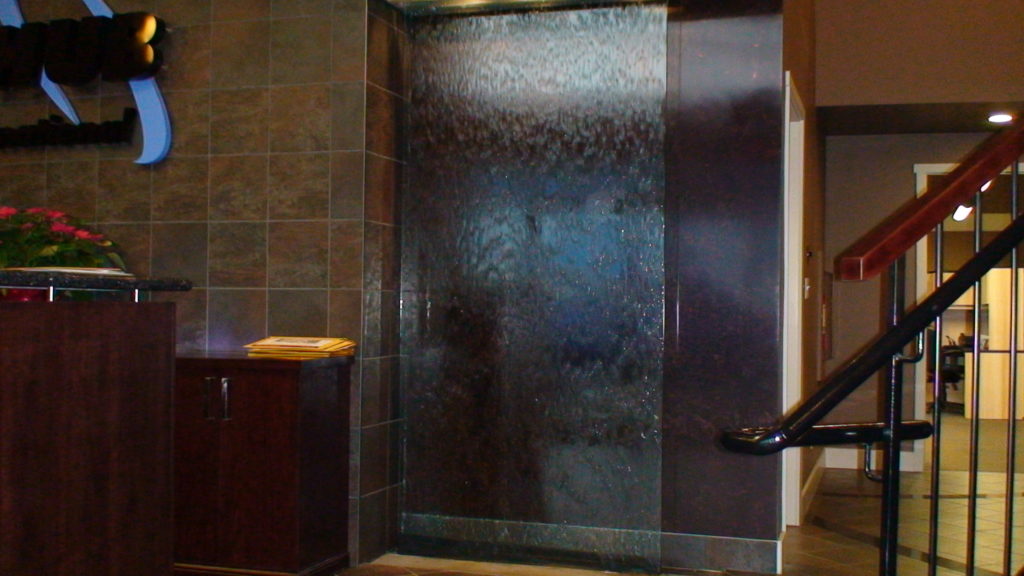 water feature glass panel indoor