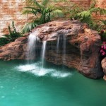 rock cascading water feature