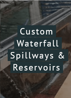 custom waterwall fountain spillway parts components reservoir